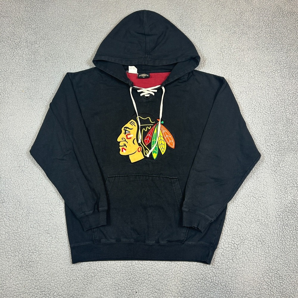 Vintage Chicago‎ Blackhawks Hoodie Mens Size Large Pullover USA
